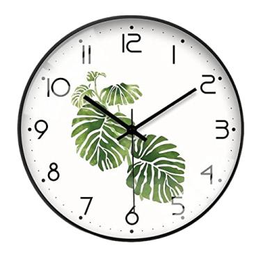 Imagem de 5sssallefaa Relógio de parede, silencioso, sem tique-taque, operado por bateria, relógio de parede fácil de ler para quarto, escritório, sala de estar, escola