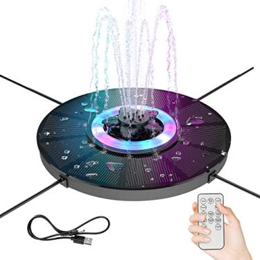 Imagem de Bomba de Fontana para Banhos Pássaros Solar Água 4W Atualizada com Bico em Forma Flor Rotativa Flutuante Independente Jardim Lagoa Piscina Decoração Circulação Oxigenada