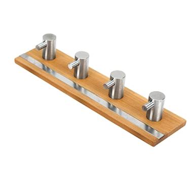 Imagem de 5sssallefaa Cabideiro de parede de aço inoxidável, gancho autoadesivo para banheiro, cozinha, chaveiro, cabide de parede, toalha, casaco, cabide de porta, suporte de parede (4 ganchos)