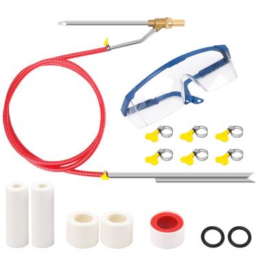 Imagem de Kytvl Kit de jateamento de lavagem a pressão 5000 PSI, acessório de jateador de areia abrasiva úmida para lavadoras de pressão com conexão rápida de 1/10.2 cm, pontas de bocal de substituição e óculos