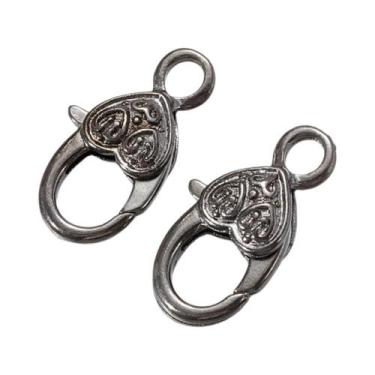 Imagem de 10 peças fechos lagosta de coração para fazer joias faça você mesmo - 