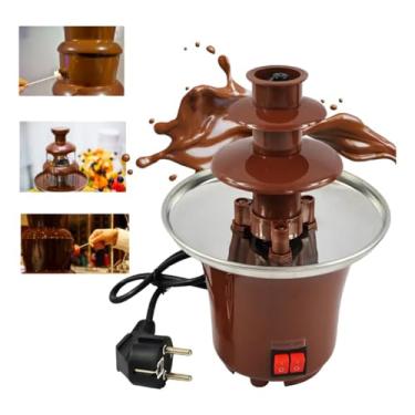 Imagem de Mini Cascata de Chocolate Fonte Fondue 110V Elétrica | Máquina de Fondue Chocolate e Queijo | Fonte Transbordante Portátil para Festas e Eventos Gourmet