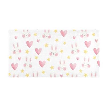 Imagem de Burbuja Tapete de corredor, cabeça de coelho, tapete de cozinha antiderrapante, suporte de borracha para corredor, quarto, sala de estar, decoração de entrada, lavável na máquina, 51 x 99 cm