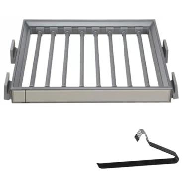 Imagem de Cabides ajustáveis para calças removíveis - Organizador de roupas extensível para calças, cachecóis, gravatas e toalhas - Largura do armário de 100 cm/40 pol. - Solução de armazenamento que economiza