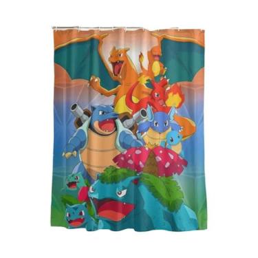 Imagem de Cortina De Chuveiro Com Desenho De Squirtle Pokemon, Decoração Leve Pa