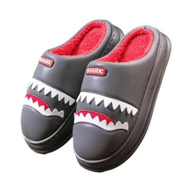 Imagem de Chinelos Masculinos Quentes Com Design De Tubarão, Espuma De Memória, 