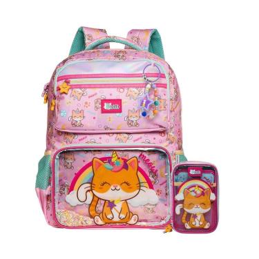 Imagem de Kit Gatinha Confetti Mochila De Costas + Estojo Box Juvenil