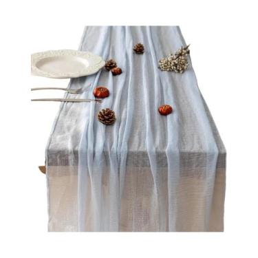 Imagem de Caminho De Mesa Boho Rústico Em Gaze Transparente Leve Para Casamento,