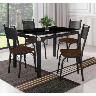 Imagem de Conjunto De Mesa Malva Com 4 Cadeiras Tampo De Vidro