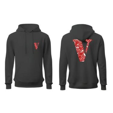 Imagem de Moletom Unissex Canguru Com Capuz Letra Namorados Casal Blusa De Frio 