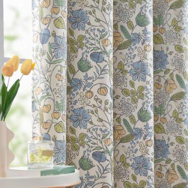 Imagem de Cortinas jinchan Nursery 95% Blackout Blue Floral 213x214cm