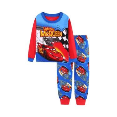 Imagem de Conjunto De Pijamas De Algodão Para Meninos, Carros McQueen, Desenho A