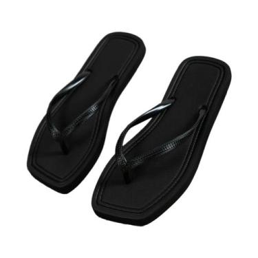 Imagem de Chinelo Feminino De Verão Em Cores Sólidas, Confortável, Antiderrapant