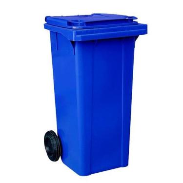 Imagem de Lixeira Carro Coletor Lixão 120 L Contentor Lixo - LP, azul