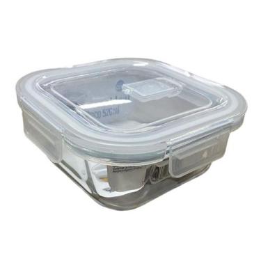 Imagem de Pote de Vidro Quadrado 520ml Marmitas com Vedação Hermética - IDEAL