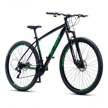 Imagem de Bicicleta Aro 29 Ksw 24 Vel Shimano Alumínio Freio Disco Xlt100 Mtb Preto/verde 17