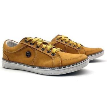 Imagem de Sapatênis Masculino Couro Casual Dia a Dia Conforto Leve-Masculino