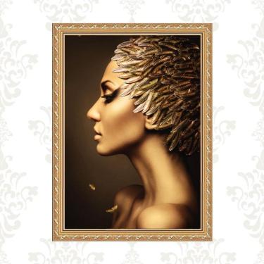 Imagem de Quadro Moldura Dourada Mulher Ouro 45X34Cm