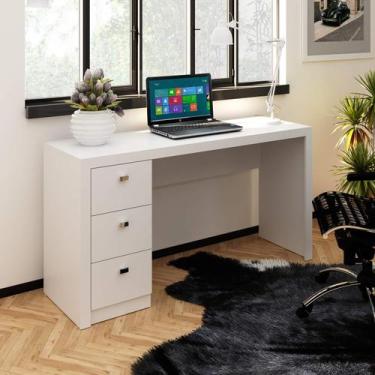 Imagem de Mesa para Escritório ou Escrivaninha 1,36m com 3 gavetas Várias Cores 