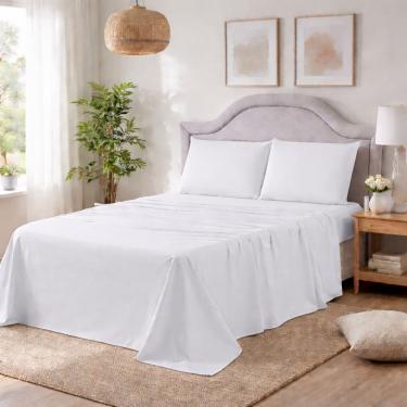 Imagem de Jogo Lençol King 400 Fios Micropercal 4 Peças – Conforto Toque Sedoso