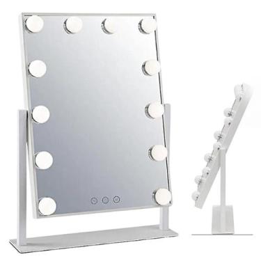 Imagem de Espelho Camarim Grande 12 Leds Penteadeira Botão Touch Luxo - Tatudebo