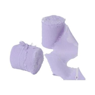 Imagem de Fita De Seda Chiffon Com Bordas Desfiadas Feita À Mão 5M Para Convites