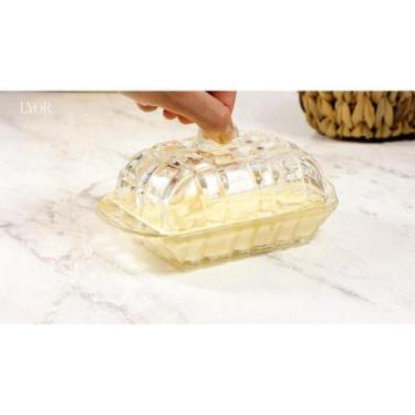 Imagem de Manteigueira Lyor Tress de Cristal 17cm x 10,5cm x 8cm