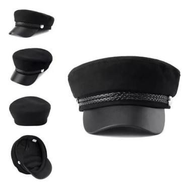 Imagem de Boina Militar Vintage Chapéu Quepe Estilo Britãnico Retrô - Asia, Pret
