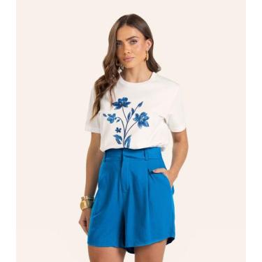 Imagem de T- Shirt Feminina Meia Malha Endless Bege, P, Bege