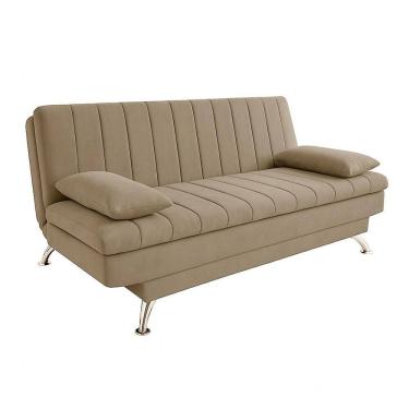 Imagem de Sofá-Cama Casal 3 Lugares Paiva Suede Bege