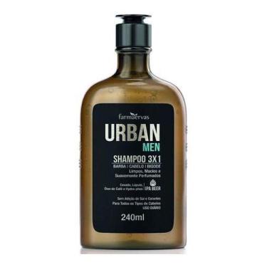 Imagem de Shampoo 3x1 Barba Cabelo Bigode Urban Men Farmaervas 240ml
