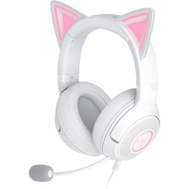 Imagem de Headset Gamer Razer Kraken Kitty V2, Chroma RGB, Conexão USB, Branco