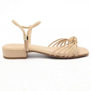 Imagem de Sandália Sapato da Corte Salto Baixo Calce Fácil Nó, S nude, 36