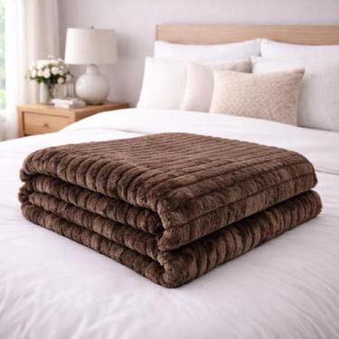 Imagem de Cobertor Manta Casal Corttex Luster Microfibra Design Canelado Toque M