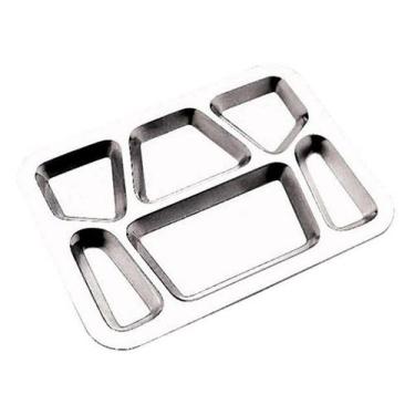 Imagem de Bandeja Tramontina Service em Aço Inox com 6 Divisórias, Prata