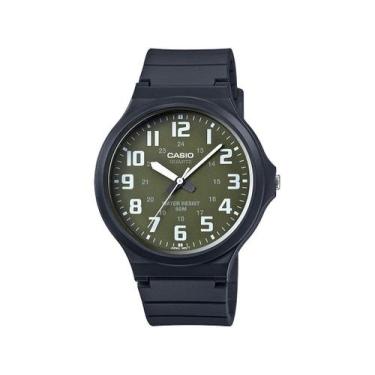 Imagem de Relógio CASIO masculino analógico preto verde MW-240-3BVDF