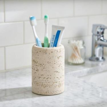 Imagem de Copo Lavabo Porta Escova Objetos Multiuso Em Poliresina Luxo - Mart