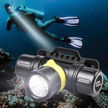 Imagem de Lanterna Mergulho Profissional Bateria 21700 Alta Potência 60 Metros S