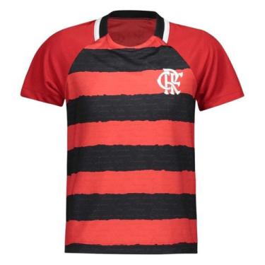 Imagem de Camisa Braziline Flamengo Raglan Feminina, M, Vermelho