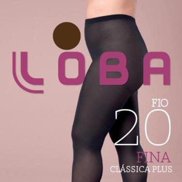 Imagem de Meia Calça Loba Clássica Fina Fio 20 Plus Size 5795-001, Castanho, XXG