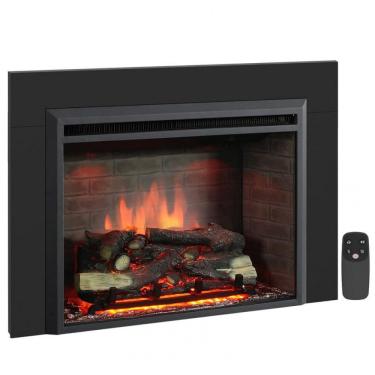 Imagem de Lareira Elétrica de Embutir PuraFlame Preto Western com Som de Crepitar, Controle Remoto e Aquecedor 750/1500W 120V 112 cm(L)X 80 cm (A)
