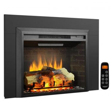 Imagem de Lareira Elétrica Insertável LegendFlame Carl Preta com Kit de Acabamento 120V largura 96 cm x altura 65.