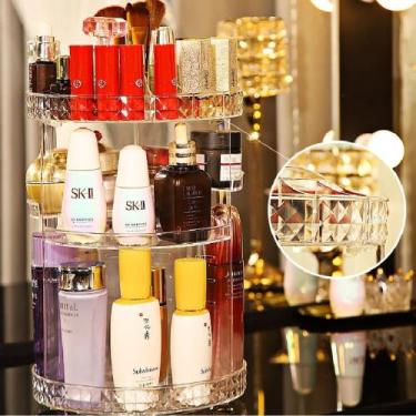 Imagem de Organizador De Cosmético Maquiagem Acrílico Giratório 360º - QG DOS PR