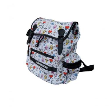 Imagem de Mochila Infantil Miniso Brasil de Costa Fechamento Tipo Saco BT21 em Poliéster 40x30 Br...