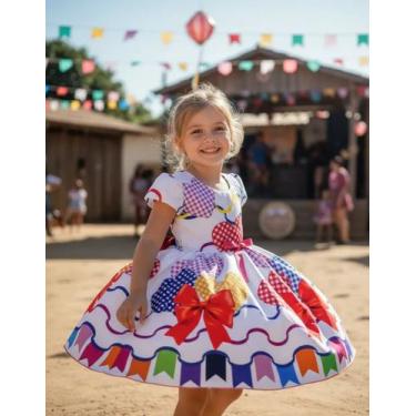 Imagem de Vestido Infantil Festa Junina Julina Quadrilha Caipira Luxo - Festa Lu