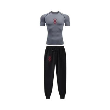 Imagem de Conjunto De Compressão Masculino De Secagem Rápida Para Academia Com E