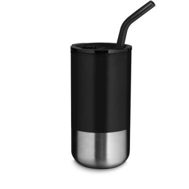 Imagem de Copo Térmico Inox 550ml Preto: Estilo e Praticidade para Suas Bebidas 