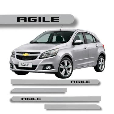 Imagem de Jogo de Friso Lateral Agile GM Protetor Porta de Ponta Redonda Cores -