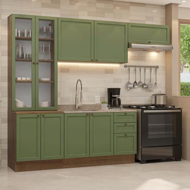 Imagem de Armário de Cozinha Completa 270 cm Rustic/Verde Vik Madesa 05