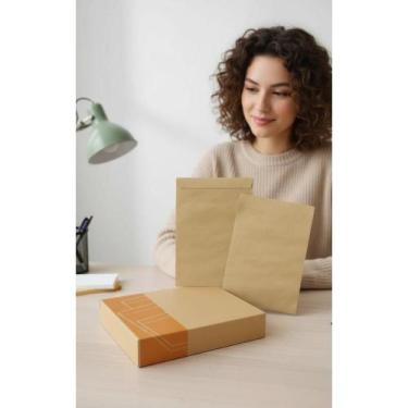 Imagem de 2x Envelope Saco Kraft Pardo 80g 229x324mm - 100 Unidades - Congratula